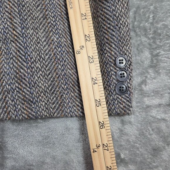 Vintage Woolrich Sport Coat Mens 46R Blue Herringbone Wool Tweed Blazer Jacket - Picture 10 of 11